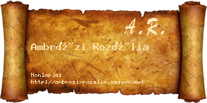 Ambrózi Rozália névjegykártya