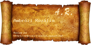 Ambrózi Rozália névjegykártya