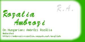 rozalia ambrozi business card