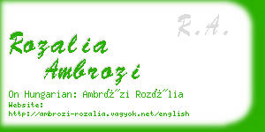 rozalia ambrozi business card
